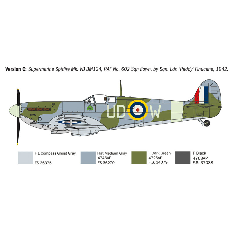 Ace, Spitfire Mk.V, Mk.IX, 5 versions - ITALERI 1482 - 1/72