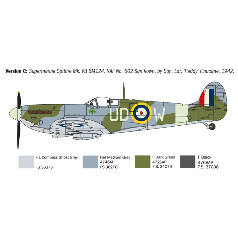 Ace, Spitfire Mk.V, Mk.IX, 5 versions - ITALERI 1482 - 1/72