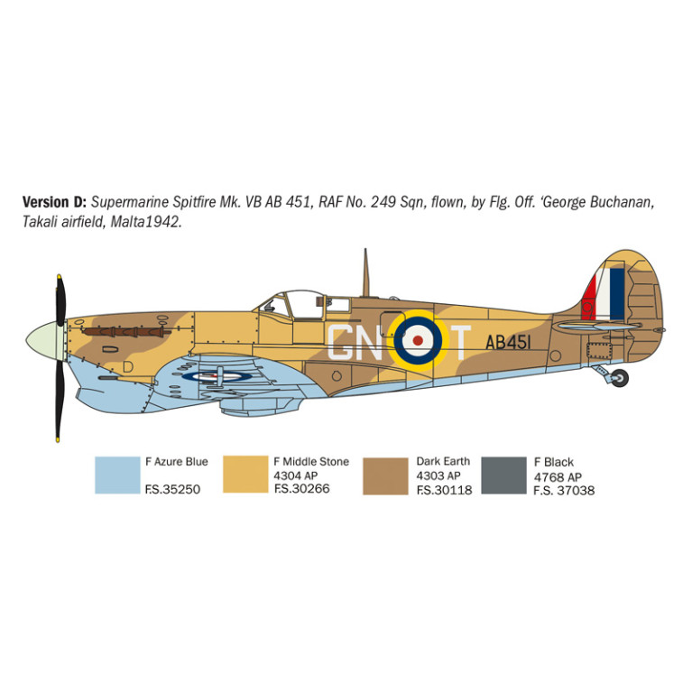 Ace, Spitfire Mk.V, Mk.IX, 5 versions - ITALERI 1482 - 1/72