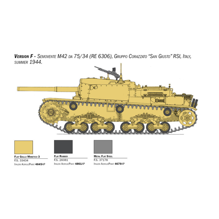 Semovente M42 da 75/34, upgraded edition, 6 versions - ITALERI 6759 - 1/35