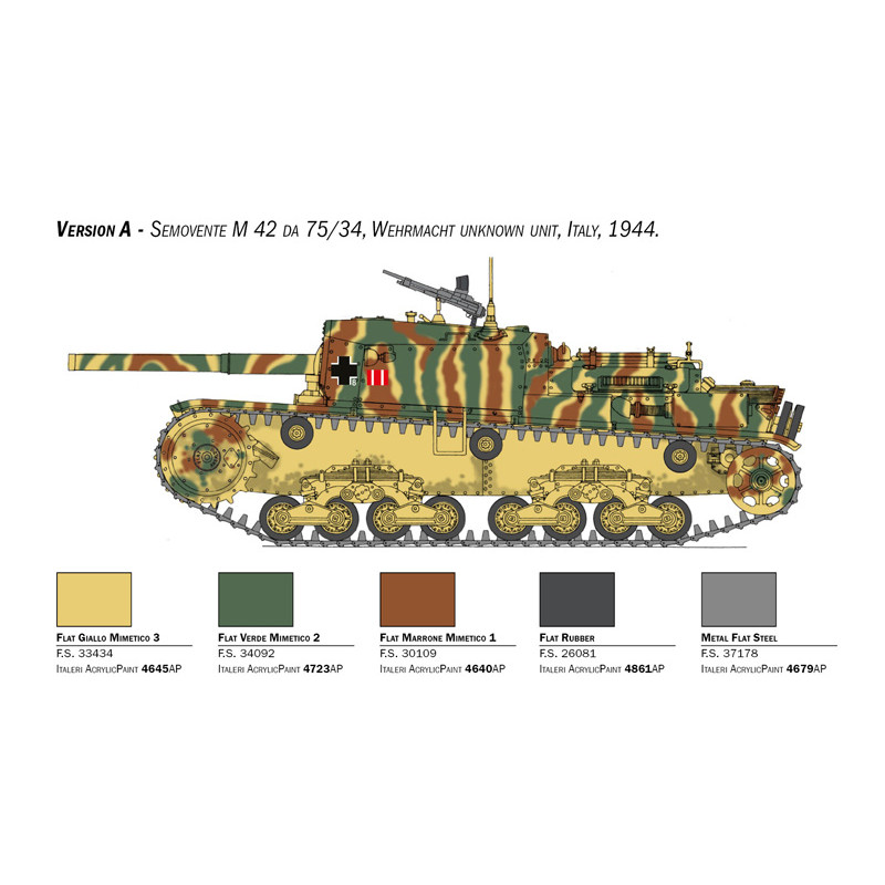 Semovente M42 da 75/34, upgraded edition, 6 versions - ITALERI 6759 - 1/35