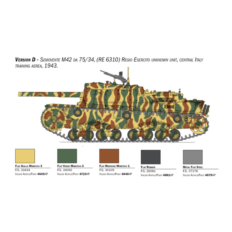 Semovente M42 da 75/34, upgraded edition, 6 versions - ITALERI 6759 - 1/35
