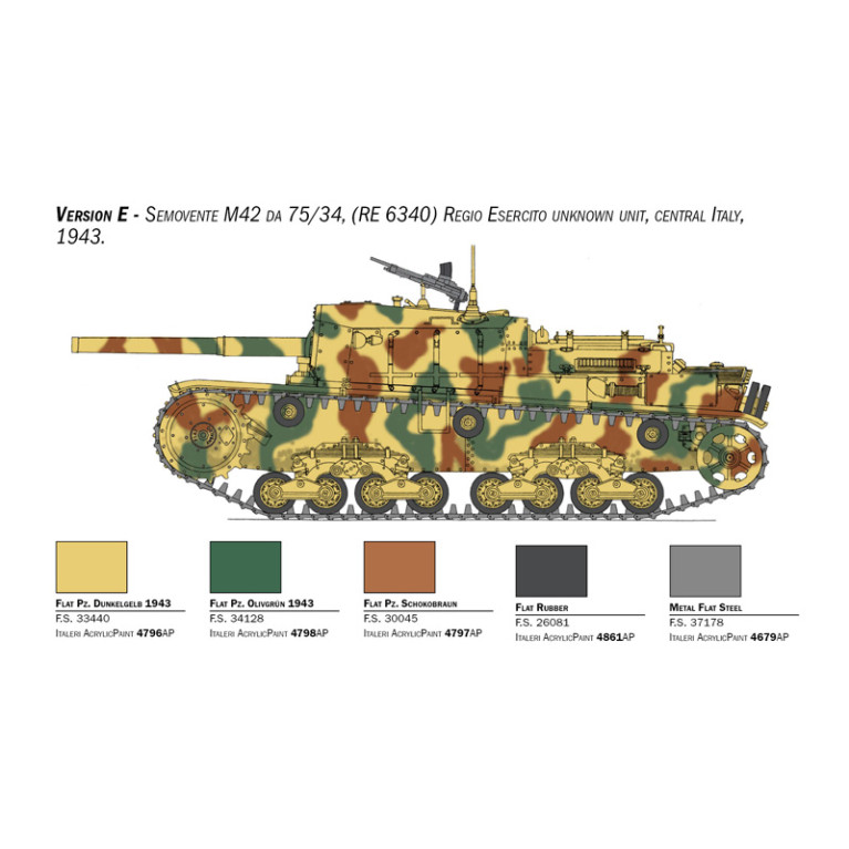 Semovente M42 da 75/34, upgraded edition, 6 versions - ITALERI 6759 - 1/35