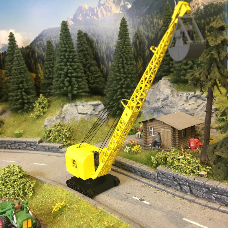 Excavatrice, Bondy, sur chenille, jaune - Ree Modeles CB159 - HO 1/87