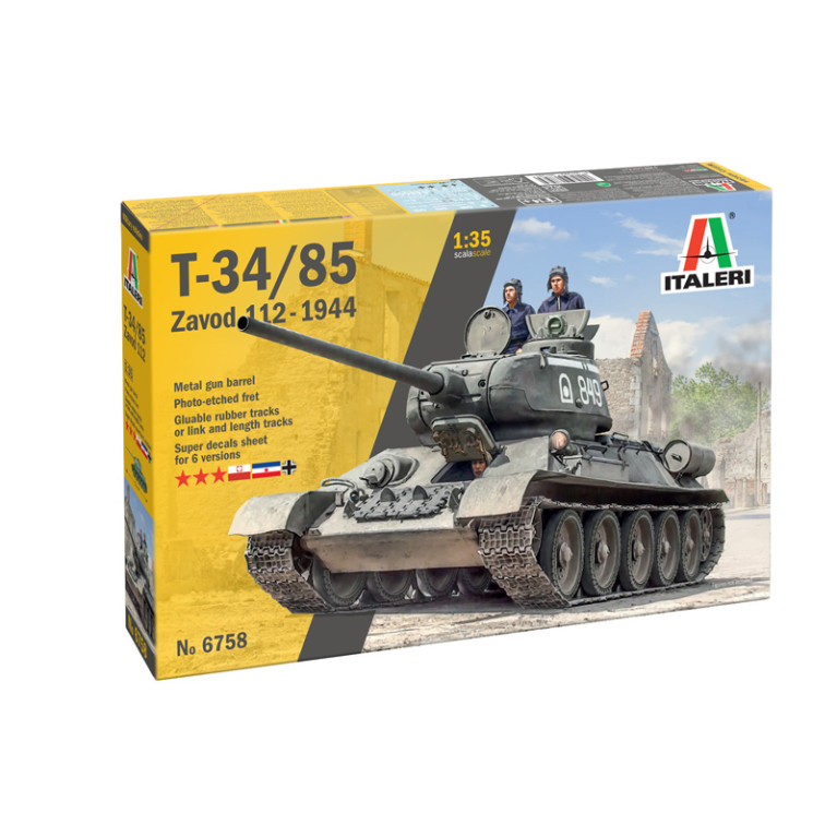 Char T-34/85, 112-1944, 6 versions - ITALERI 6758 - 1/35