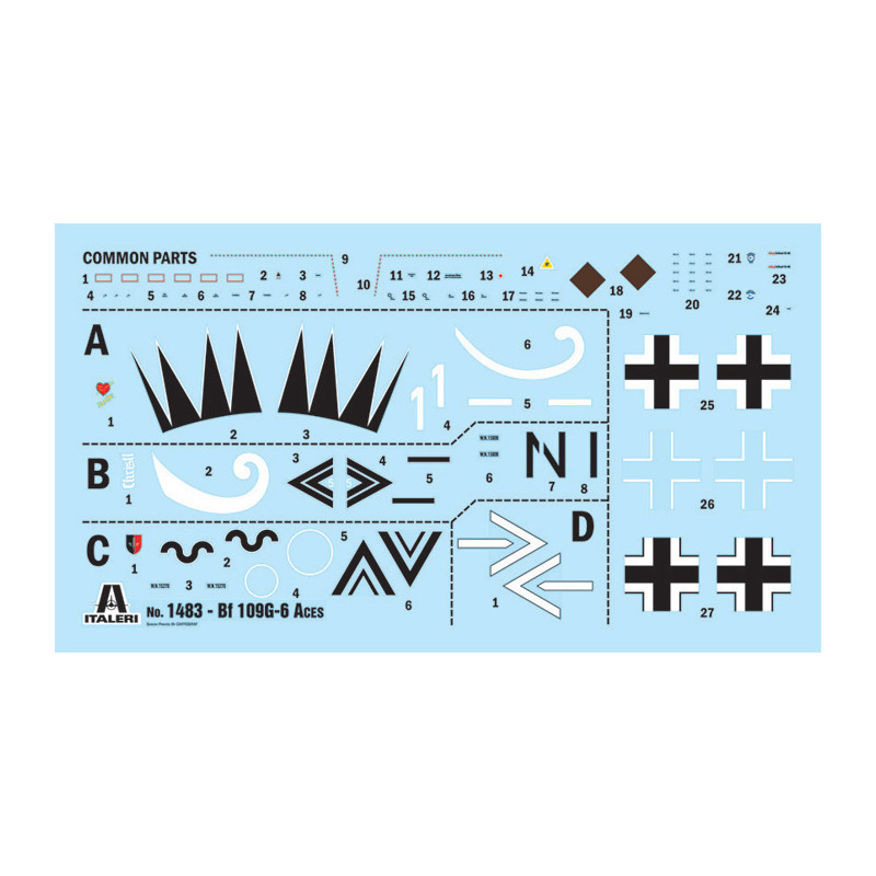 Messerschmitt BF-109 G-6, ACE - ITALERI 1483 - 1/72