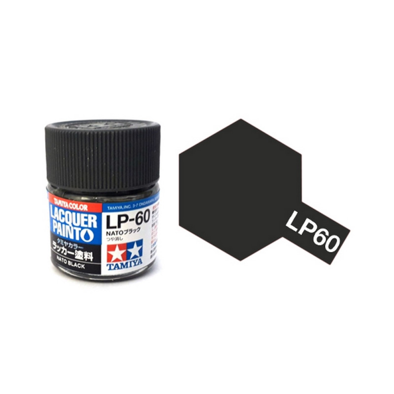 Noir "OTAN" Mat pot de 10ml - Lacquer Paint - TAMIYA LP60