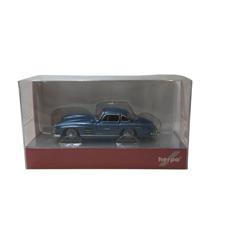 Mercedes-Benz 300 SL, portes papillon, bleu clair - HERPA 430975-002 - HO 1/87
