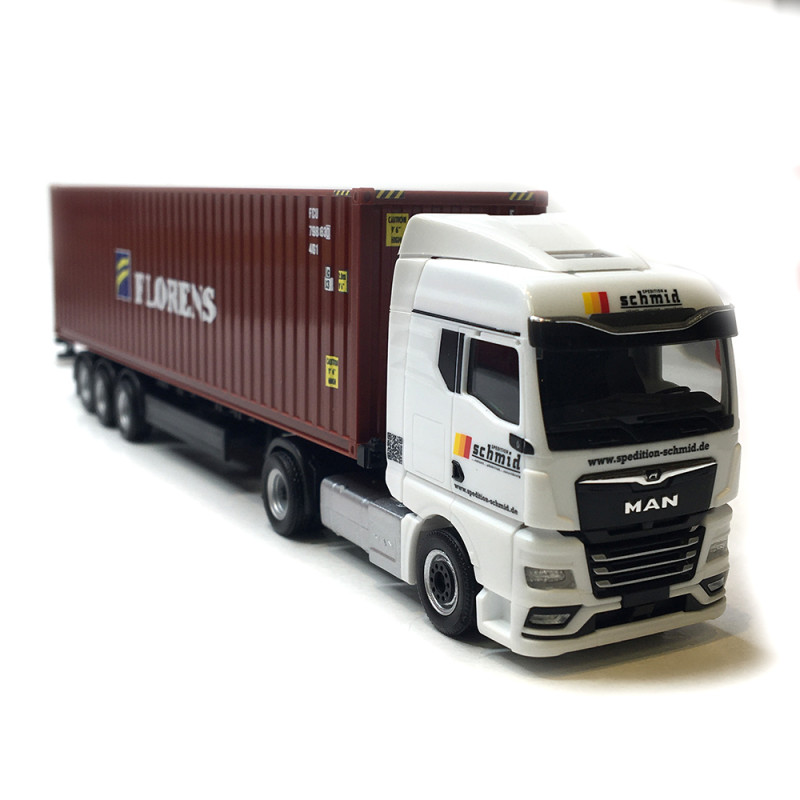 Semi-remorque porte conteneurs, MAN TGX GM, Schmid/Florens - HERPA 318228 - HO 1/87