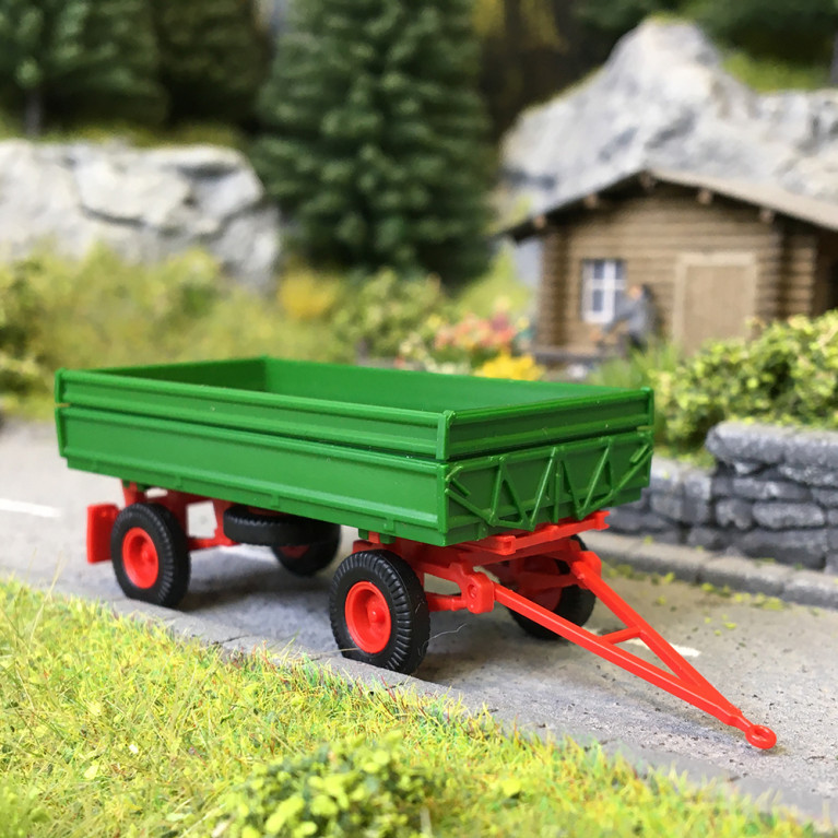 Remorque, IFA HW60.11, vert/rouge - BUSCH 53013 - HO 1/87
