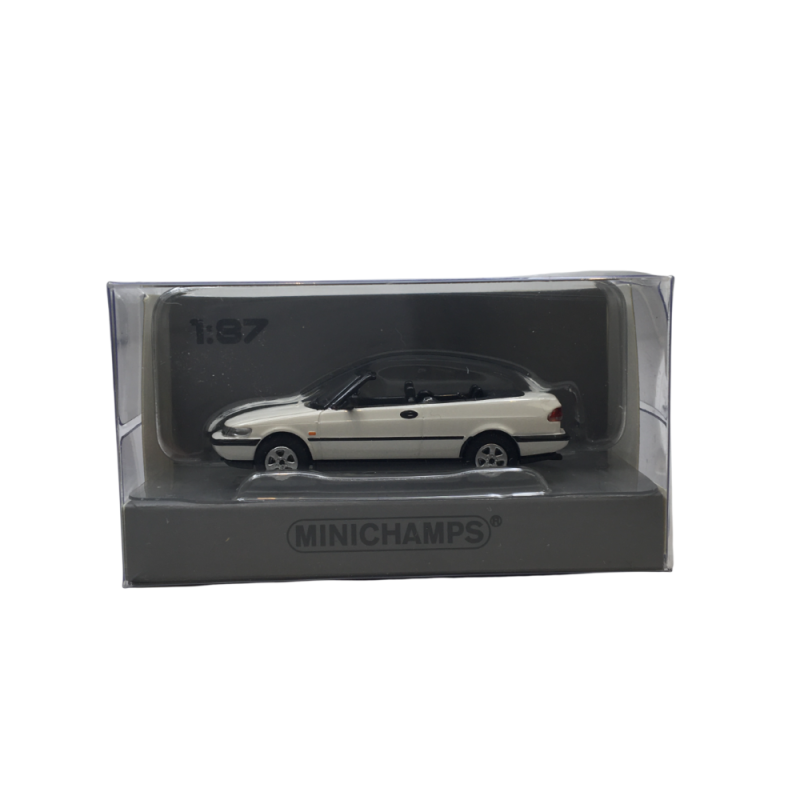 Saab 900, turbo 16S cabriolet, blanc, 1995 - Minichamps 870170130 - 1/87