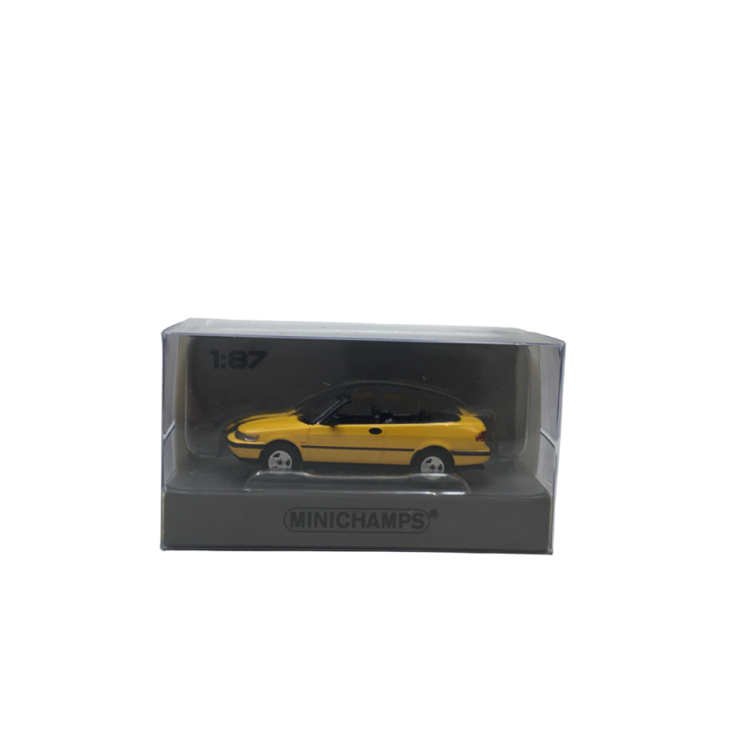 Saab 900, turbo 16S cabriolet, jaune, 1995 - Minichamps 870170131 - 1/87