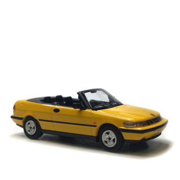 Saab 900, turbo 16S cabriolet, jaune, 1995 - Minichamps 870170131 - 1/87