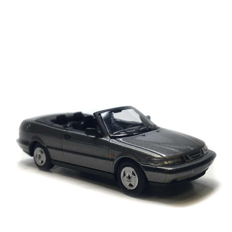 Saab 900, turbo 16S cabriolet, gris, 1995 - Minichamps 870170134 - 1/87
