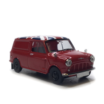 Austin Mini Van, rouge, union jack, 1960 - BREKINA 15365 - HO 1/87