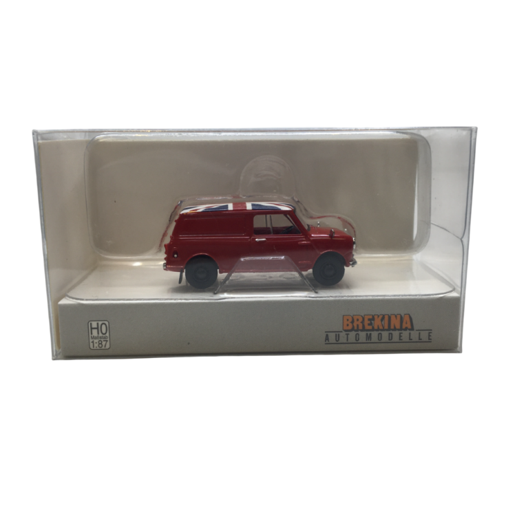 Austin Mini Van, rouge, union jack, 1960 - BREKINA 15365 - HO 1/87