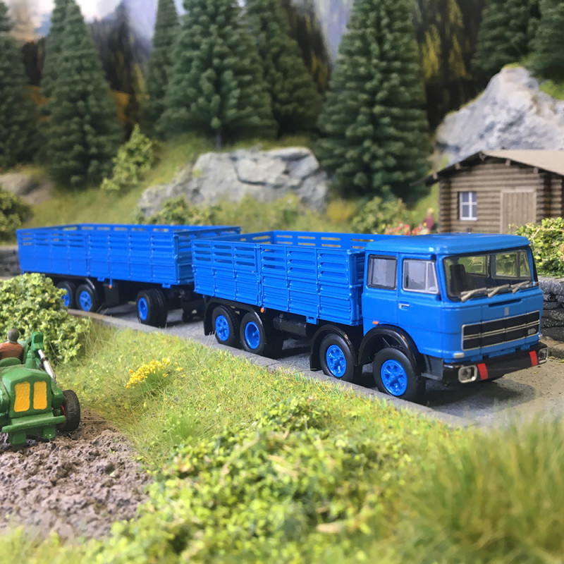 Fiat 691, Millepiedi, remorque, bleu, 1970 - BREKINA 58531 - HO 1/87