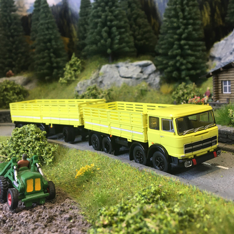 Fiat 691, Millepiedi, remorque, vert, 1970 - BREKINA 58532 - HO 1/87