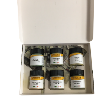 Set de peinture acrylique, 6x22ml, armée israélienne, uniformes et véhicules - LifeColor CS32
