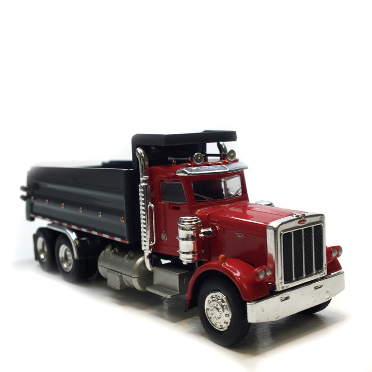 Camion-benne, Peterbilt 359, rouge, gris, 1973 - BREKINA 86290 - HO 1/87