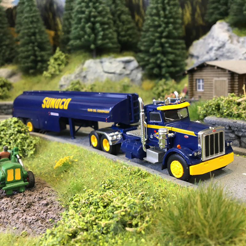Semi-remorque citerne, Peterbilt 359, SUNOCO, 1973 - BREKINA 86296 - HO 1/87