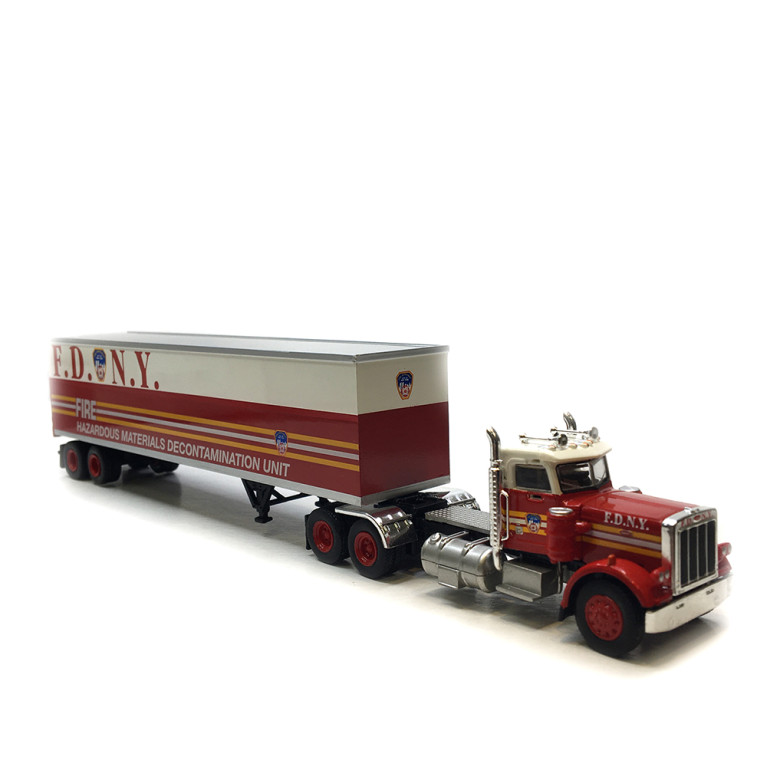 Semi-remorque tôlé, Peterbilt 359, FDNY, 1973 - BREKINA 85722 - HO 1/87