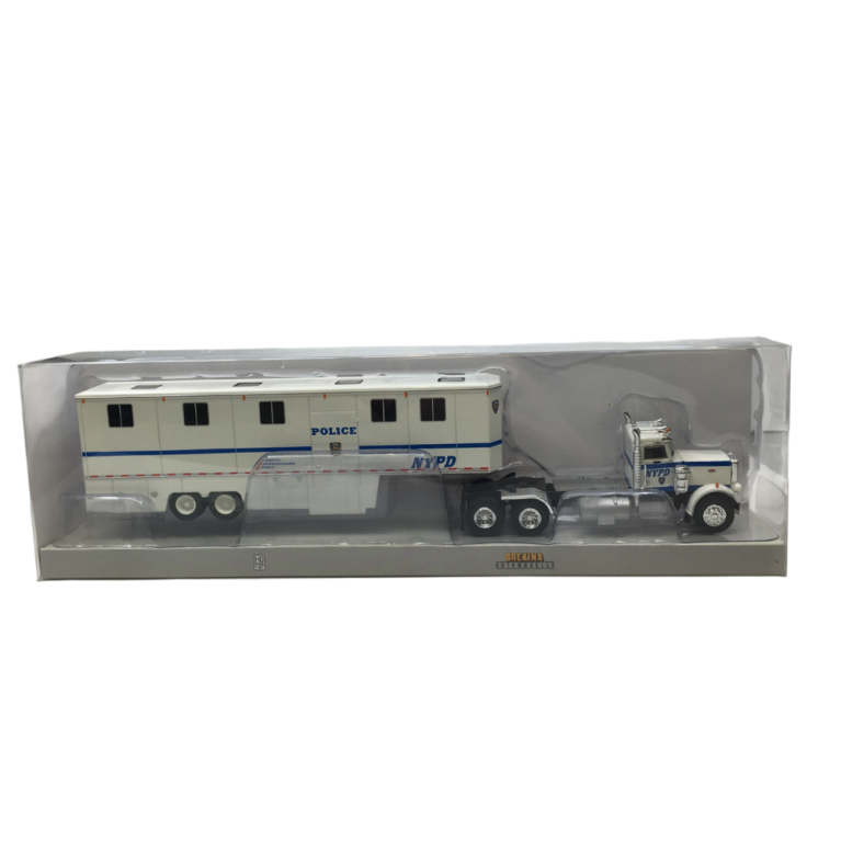 Semi-remorque, transport de chevaux, Peterbilt 359, NYPD, 1973 - BREKINA 85724 - HO 1/87