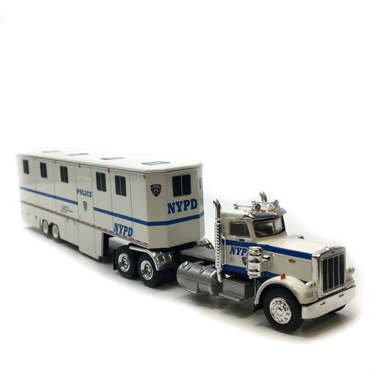 Semi-remorque, transport de chevaux, Peterbilt 359, NYPD, 1973 - BREKINA 85724 - HO 1/87