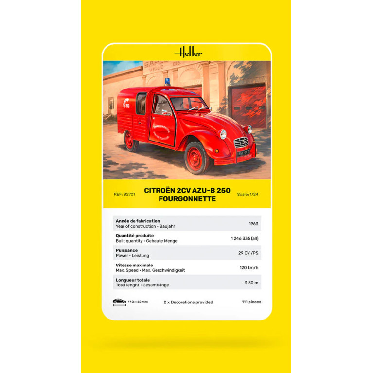 Citroën 2CV, AZU-B 250, fourgonnette - HELLER 82701 - 1/24