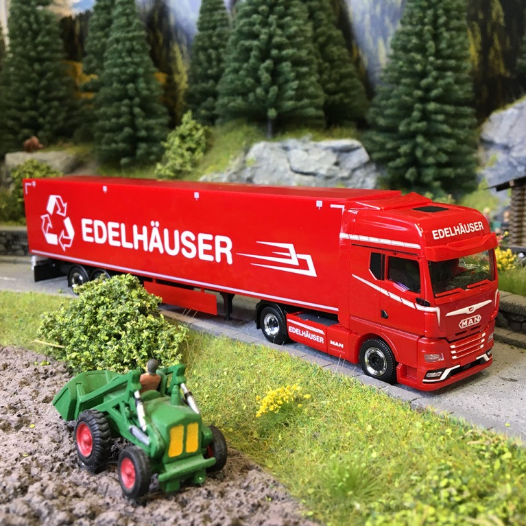 Camion semi-remorque à fond mouvant, MAN TGX GX, Edelhäuser - HERPA 319799 - HO 1/87