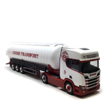 Camion semi-remorque à vide, Scania CR 20 HD, Crone Trade and transport - HERPA 319904 - HO 1/87