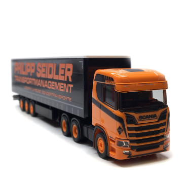Camion semi-remorque bâchée, Scania CR 20 ND, Philipp Seidler - HERPA 320139 - HO 1/87