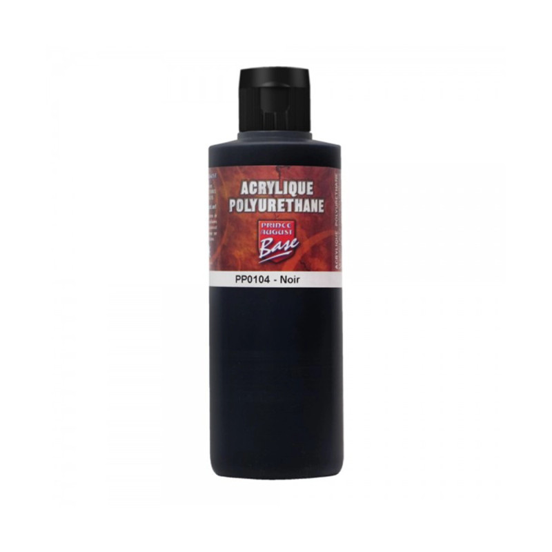 Base Acrylique Polyuréthane - Noir 200ml - PRINCE AUGUST PP0104