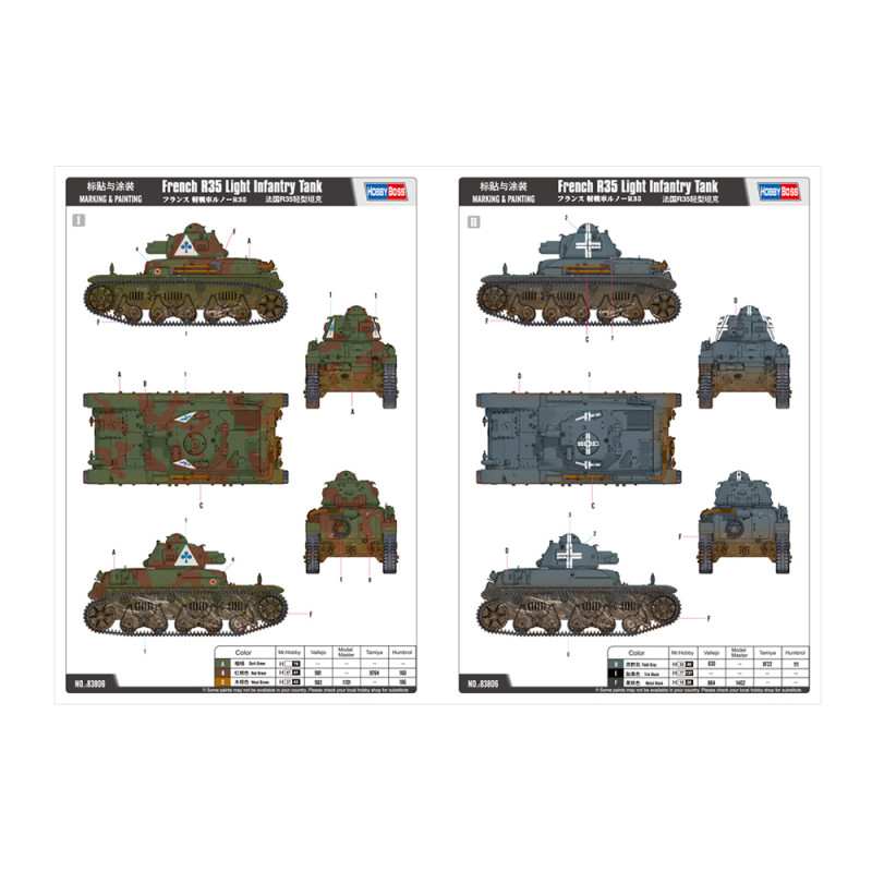 R35 français, tank d'infanterie légère - HOBBYBOSS 83806 - 1/35
