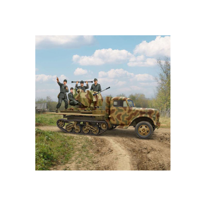 "Achtung! Sie fliegen!", canon antiaérien Flak 38, allemand - ICM 35407 - 1/35