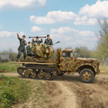 "Achtung! Sie fliegen!", canon antiaérien Flak 38, allemand - ICM 35407 - 1/35