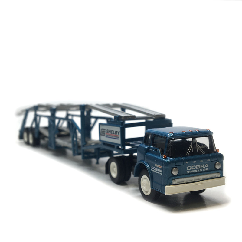 Semi-remorque, porte-voitures, Ford C series, Shelby, 1970 - BREKINA 86332 - HO 1/87