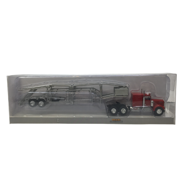 Semi-remorque, porte-voitures, Kenworth W900, rouge, 1977 - BREKINA 86262 - HO 1/87