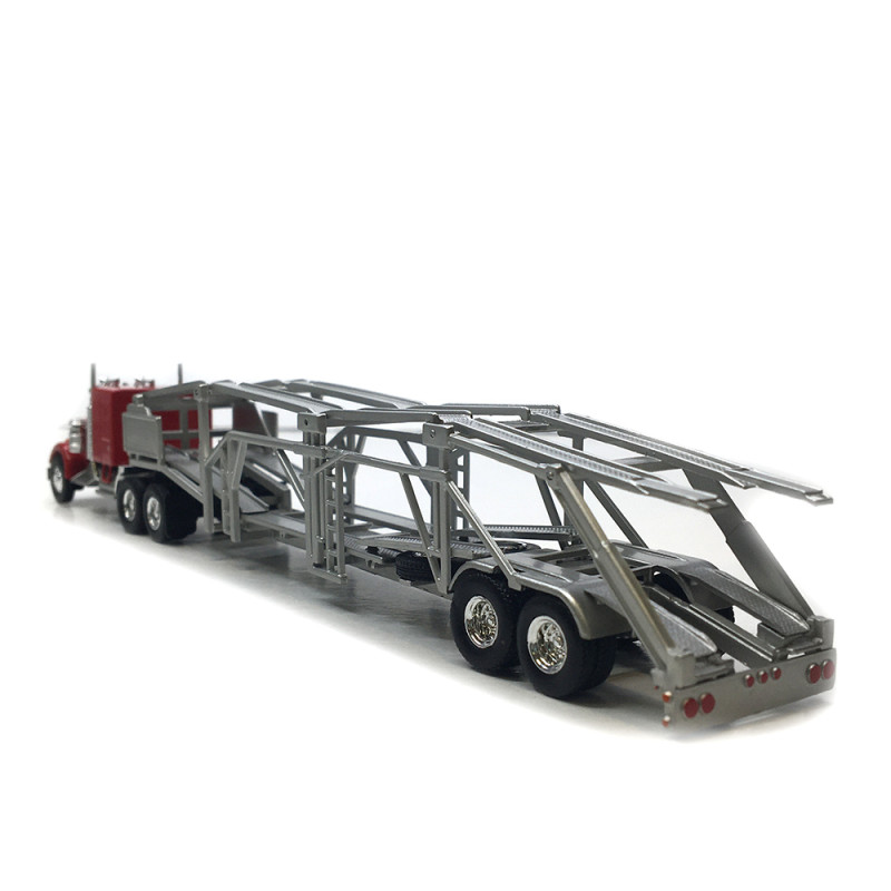 Semi-remorque, porte-voitures, Kenworth W900, rouge, 1977 - BREKINA 86262 - HO 1/87