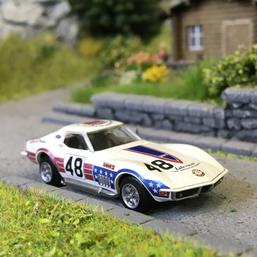Chevrolet corvette C3 coupé, Greenwood racing, 12H de sebring, John Greenwood, Dick Smothers, 1971 - BREKINA 19985 - HO 1/87