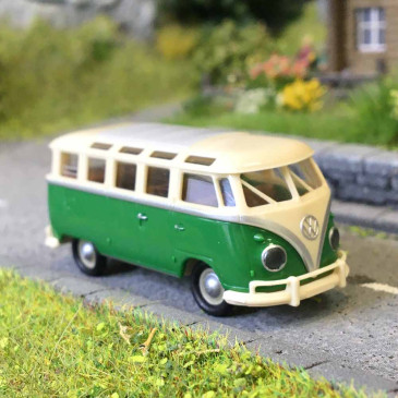 Volkswagen T1b Samba, beige, vert, 1960 - BREKINA 31854 - HO 1/87