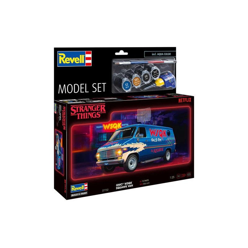 Coffret model set avec peinture, GMC WSQ, Squawk van, Stranger Things - REVELL 67732 - 1/25