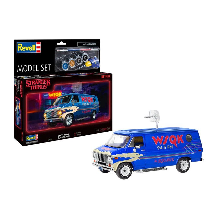 Coffret model set avec peinture, GMC WSQ, Squawk van, Stranger Things - REVELL 67732 - 1/25
