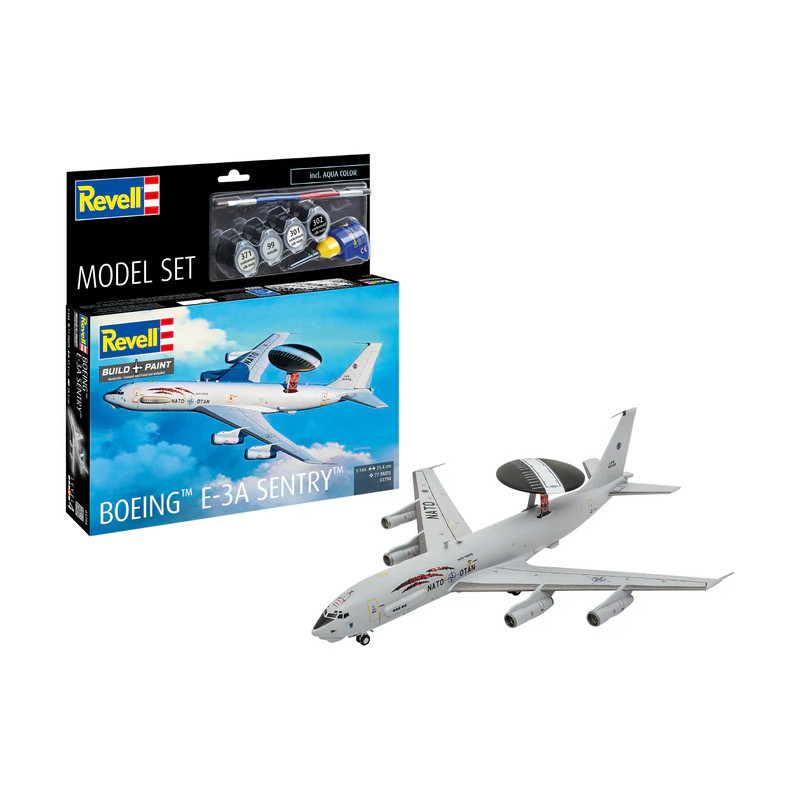 Coffret model set avec peinture, Boeing E-3A Sentry - REVELL 63794 - 1/144