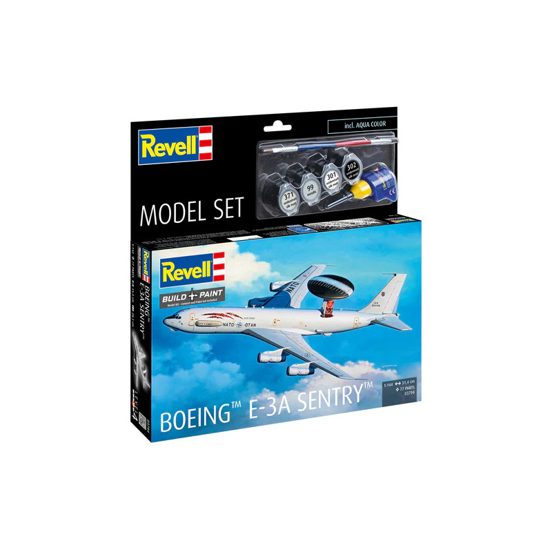 Coffret model set avec peinture, Boeing E-3A Sentry - REVELL 63794 - 1/144