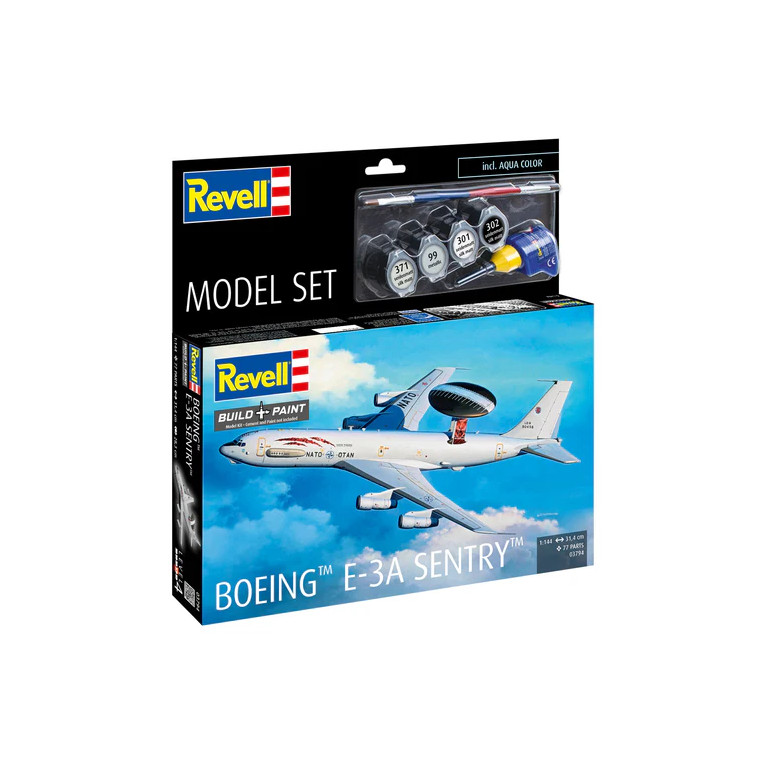Coffret model set avec peinture, Boeing E-3A Sentry - REVELL 63794 - 1/144