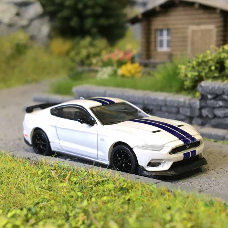 Ford, Mustang VI coupé Mach 1, blanc, bleu foncé, 2020 - PCX 870569 - HO 1/87