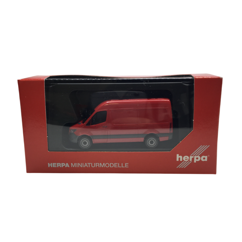 Mercedes Benz, Sprinter '18, fourgonnette, toit surélevé, rouge - HERPA 093811-002 - HO 1/87