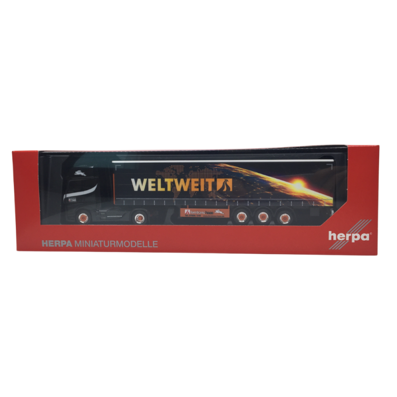 Mercedes Benz, Actros L18, Semi-remorque à rideaux coulissants, Gigaspace, Ferntrans Hass/worldwide - HERPA 320023 - HO 1/87