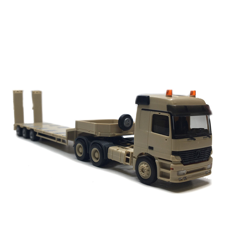 Mercedes Benz, Actros L MP1, semi-remorque surbaissée, armée Belge, beige sable - HERPA 747271 - HO 1/87